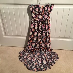 printed high-low dress